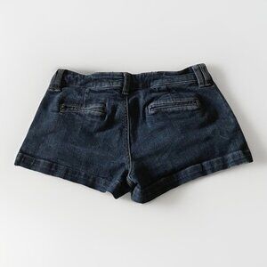 American Rag Womens Denim Shorts Size 1 Pleated Front Short Shorts Blue